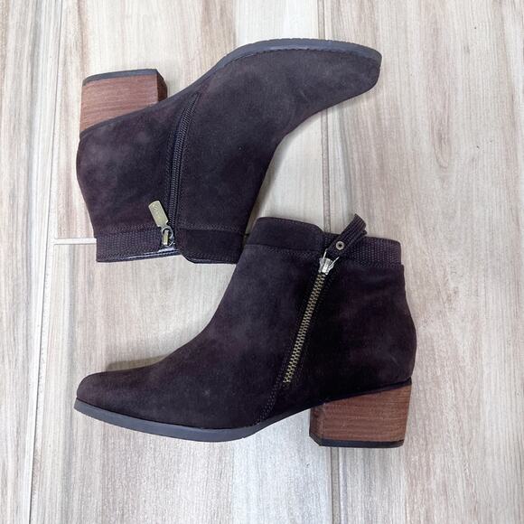 Blondo Samara Brown Waterproof Zip Booties Size 7.5 - Picture 2 of 5